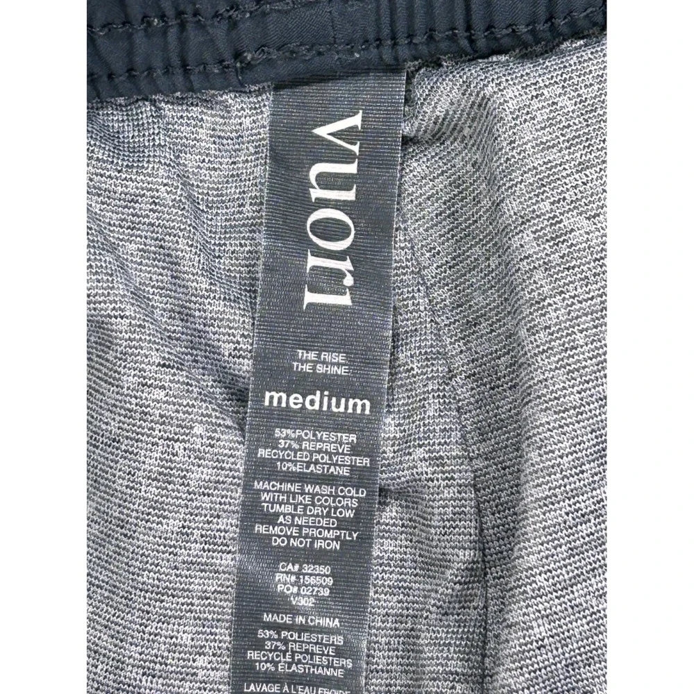 Vuori Banks Shorts Mens Medium Charcoal Grey Athletic Swim Trunks Drawstring